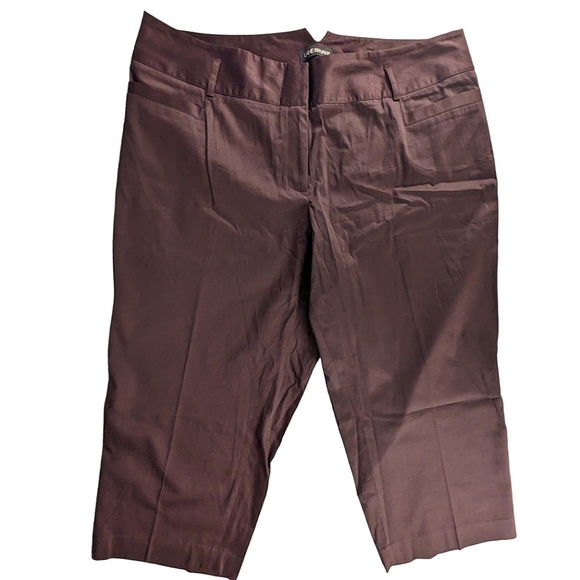 Lane Bryant Pants - Lane Bryant Brown Cropped Capri Welt Pocket Work Pants/Slacks